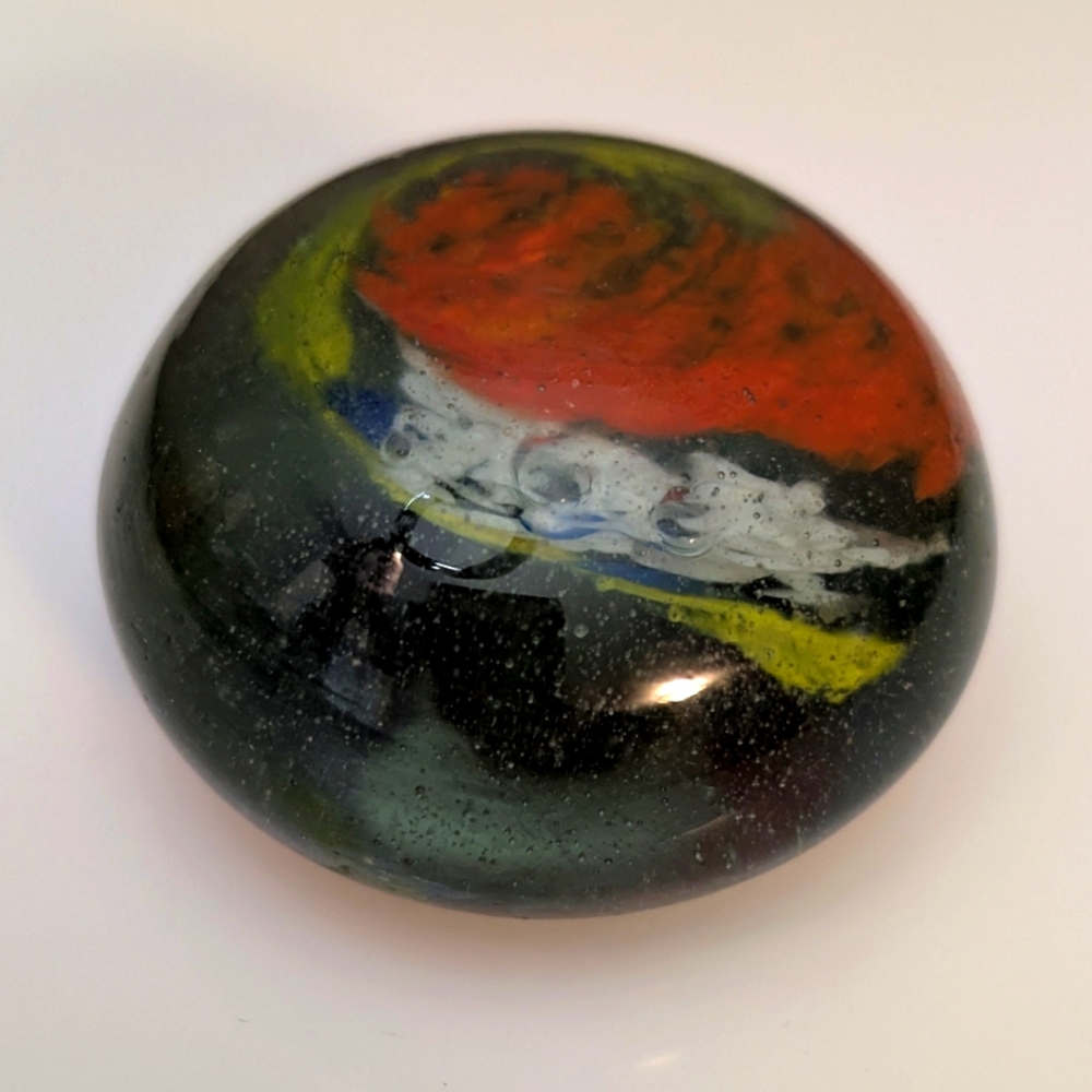 Vintage Domed Marble Art Glass Paperweight